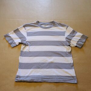 Uniqlo Cotton Striped Short Sleeve T-Shirt Gray and White Hoops Size XS